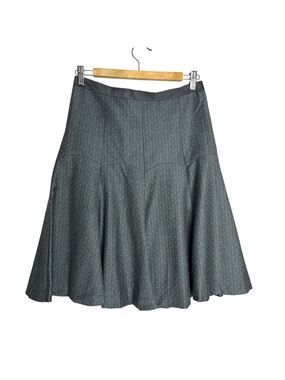 Rebecca Taylor Wool A Line Flounce Midi Skirt Grey, size 2